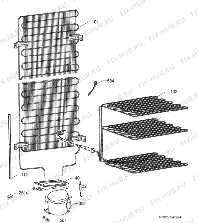 Взрыв-схема холодильника Aeg Electrolux S70300KG - Схема узла Cooling system 017